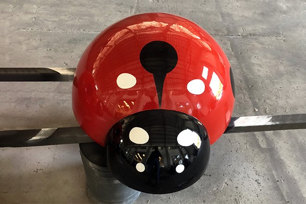 Custom Steel Ladybug Sculpture - Whimsical Decor for Indoor and Outdoor Spaces